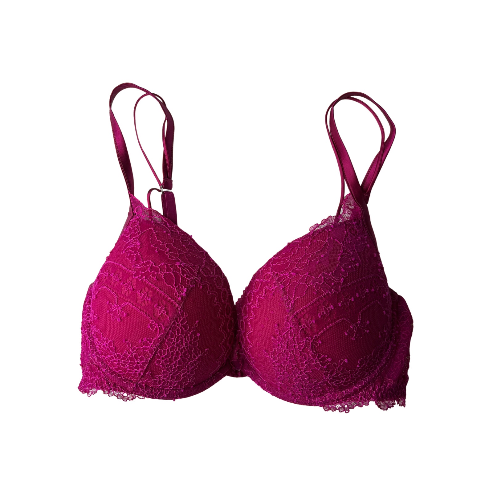 1-51 La Perla Nwt Women's Bra Push Up Lace Magenta Size 32d